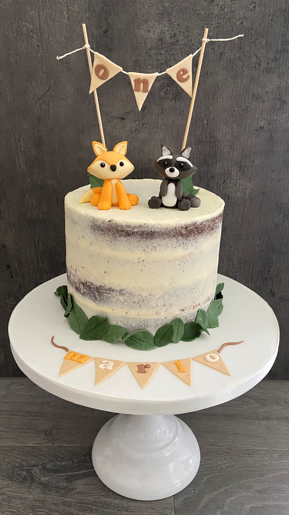 Semi-naked woodland themed Birthday cake